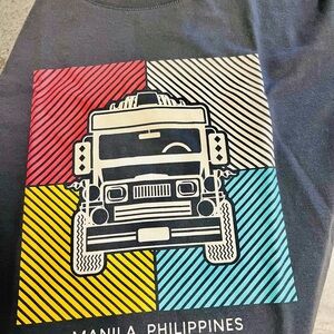 Graphic Tee with Jeepney Design - Manila Philippines